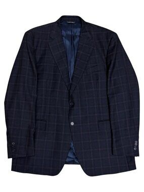 ZANETTI ITALY BLAZER Sport Coat Luxury WOOL Business Plaid Jacket Mens 50L / 2XL